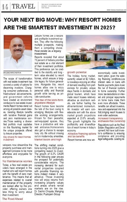 Newspaper article featuring Pushpam Infra's founder