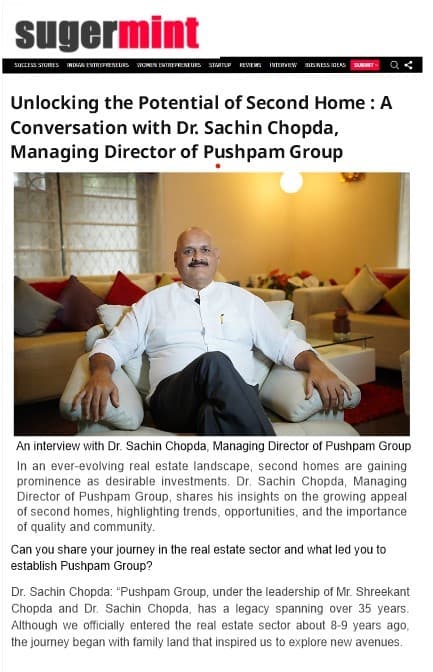Pushpam Infra newspaper advertisement