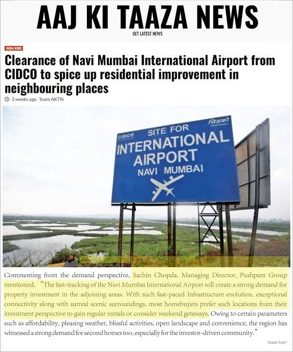 Pushpam Infra press clipping