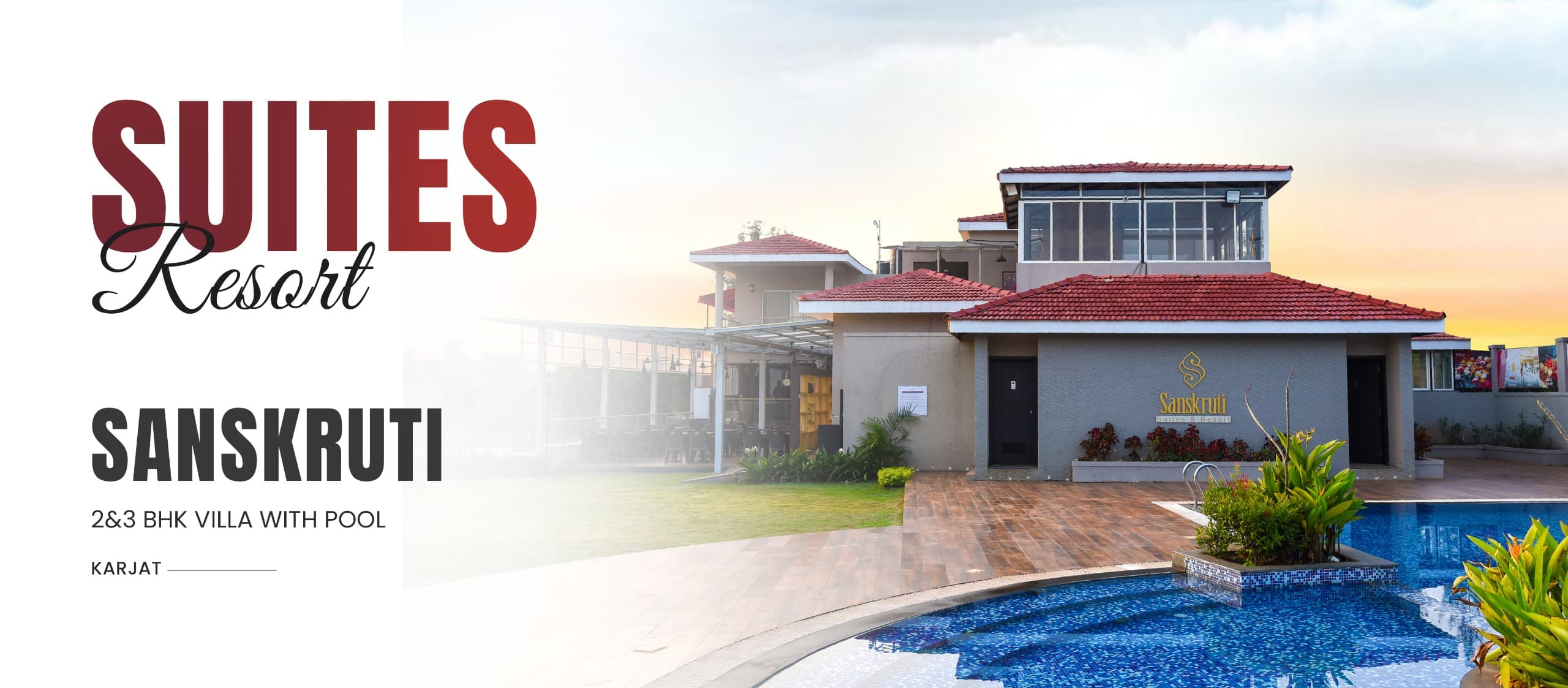 Sanskruti Suites Resort, Karjat — 2 & 3 BHK villa with pool